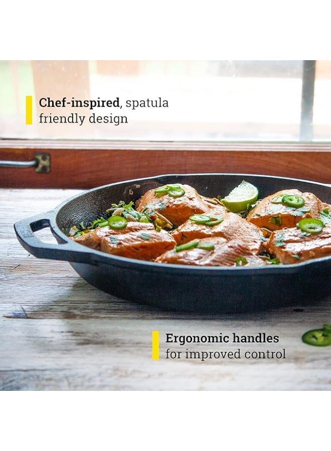 Lodge 12-inch Seasoned Cast Iron Everyday Pan with Tempered Lid - Image 2