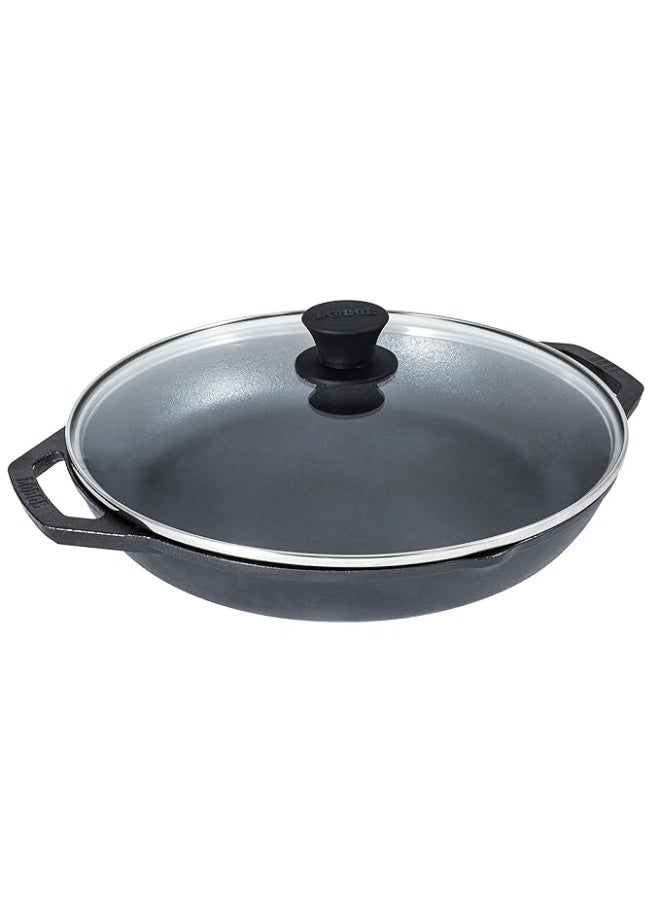 Lodge 12-inch Seasoned Cast Iron Everyday Pan with Tempered Lid - Image 1