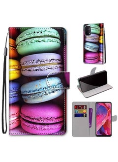 HuHa Case Cover For OPPO A93 5G / A93s 5G / A54 5G / A74 5G Coloured Drawing Cross Texture Horizontal Flip PU Leather Case with Holder & Card Slots & Wallet & Lanyard Colorful Cakes 