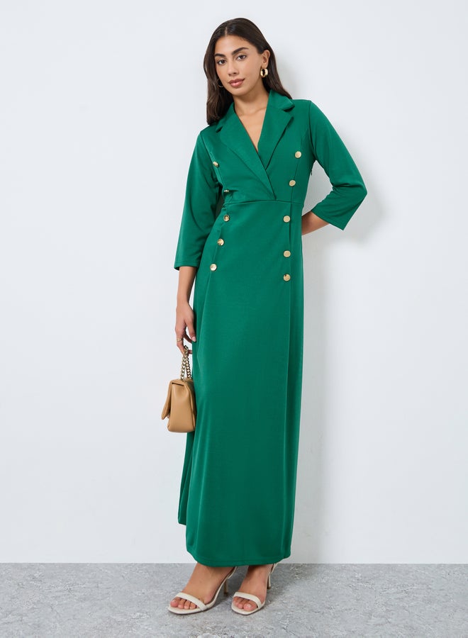 Styli Emerald Green Buttoned Blazer Maxi Dress - Image 1