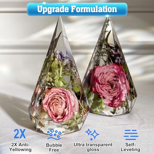 Shabebe Epoxy Resin 2 Gallon Kit, Upgraded Crystal Clear Resin Epoxy Food Safe with Pump, Self Leveling & Bubble Free High-Glossy with Anti-Yellowing for Coating, Casting, Jewelry Making, DIY Craft - Image 2