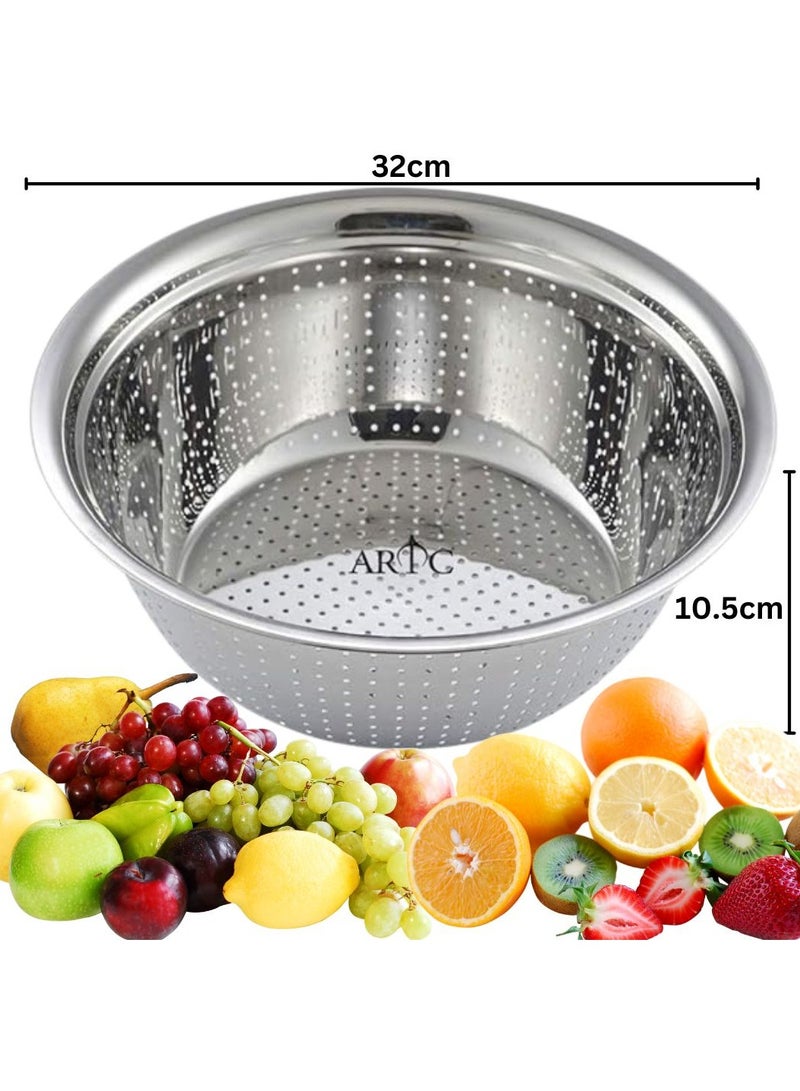 ARTC Stainless Steel Sink Mesh Strainer Basket And Fruits And Vegetable Washing Colander Bowl And Metal Drain Net Silver - Image 3