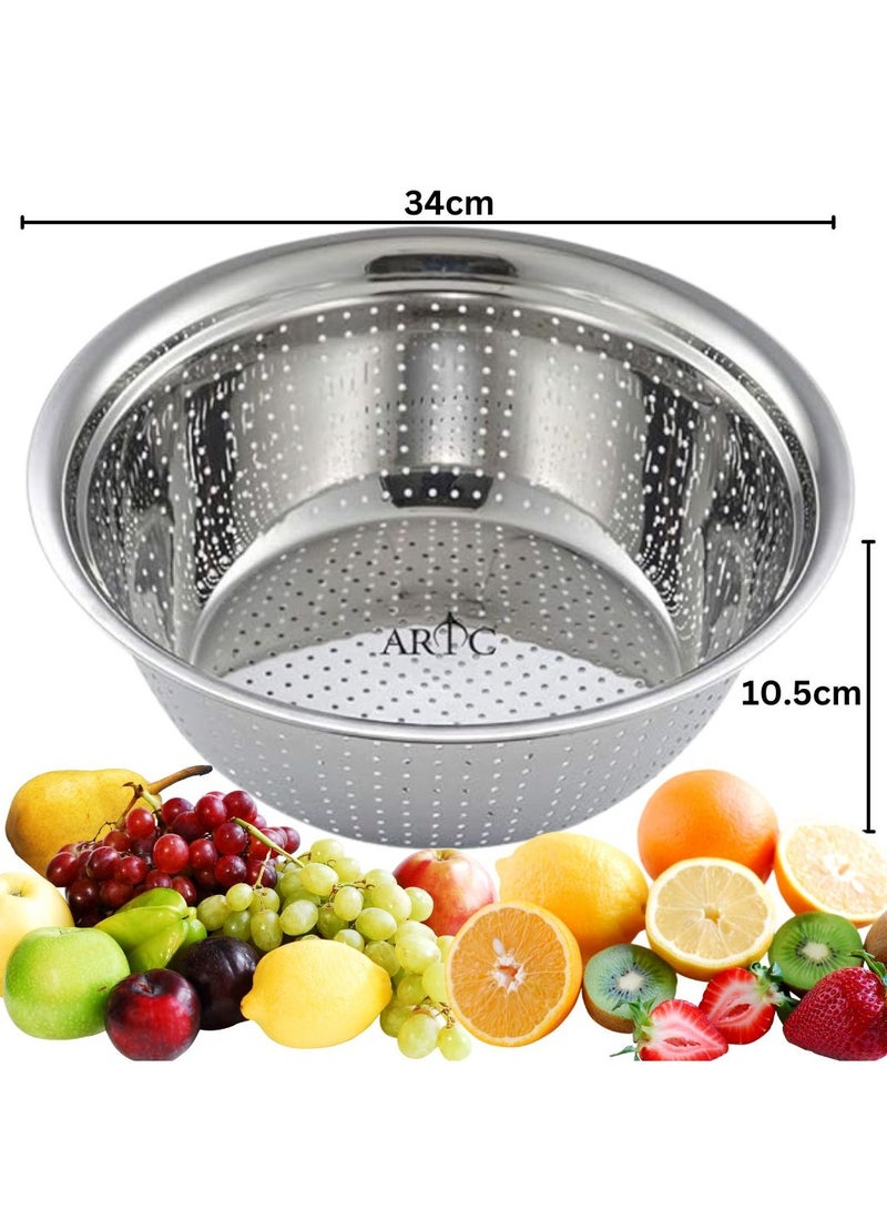 ARTC Stainless Steel Sink Mesh Strainer Basket And Fruits And Vegetable Washing Colander Bowl And Metal Drain Net Silver - Image 4