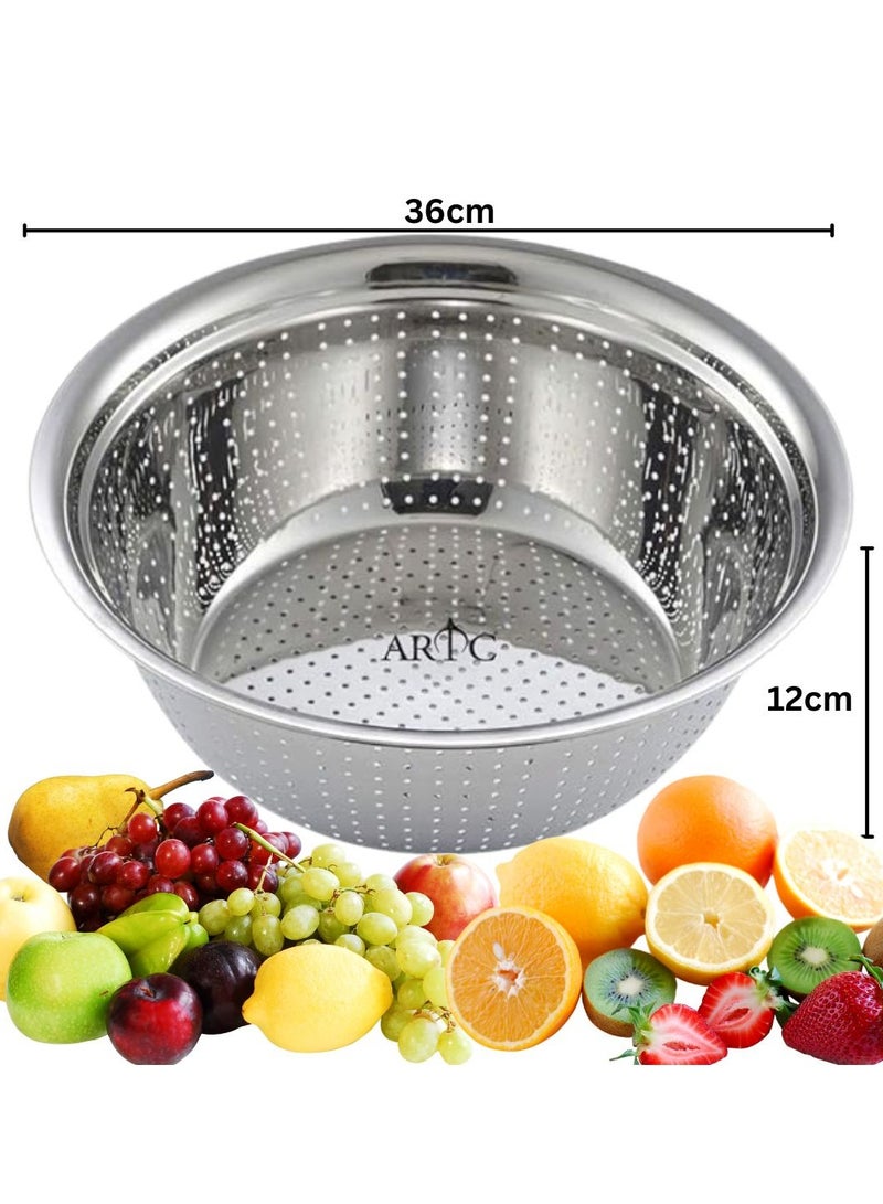 ARTC Stainless Steel Sink Mesh Strainer Basket And Fruits And Vegetable Washing Colander Bowl And Metal Drain Net Silver - Image 5