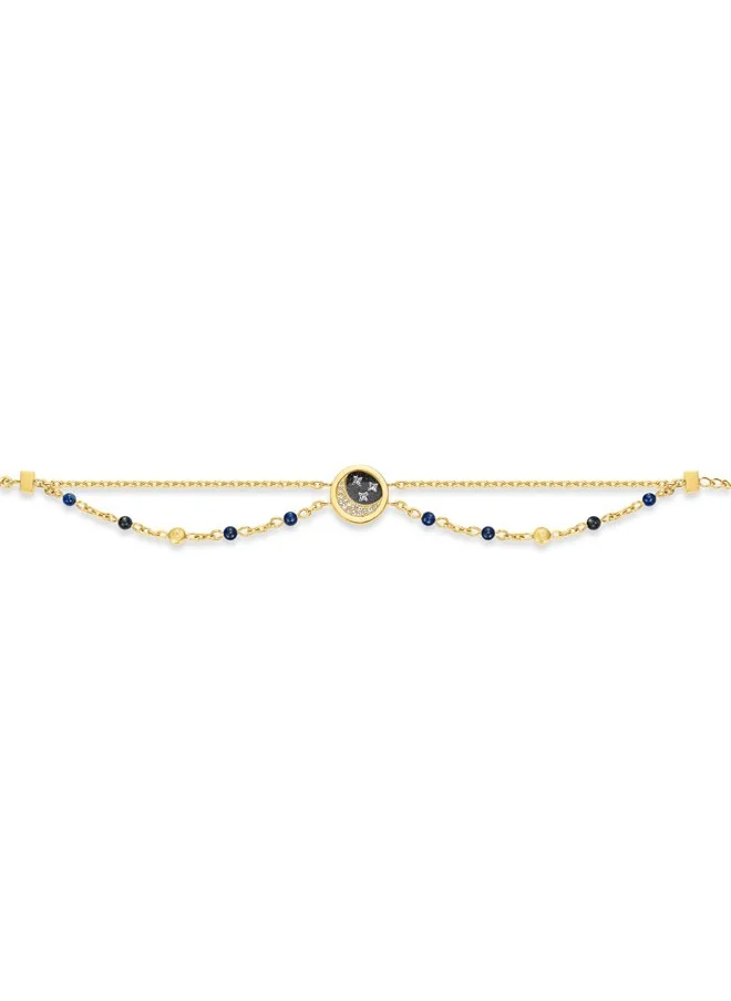 شيروتي 1881 Elettra Gold Plated Navy Sandstone Bracelet for Women with Crystals