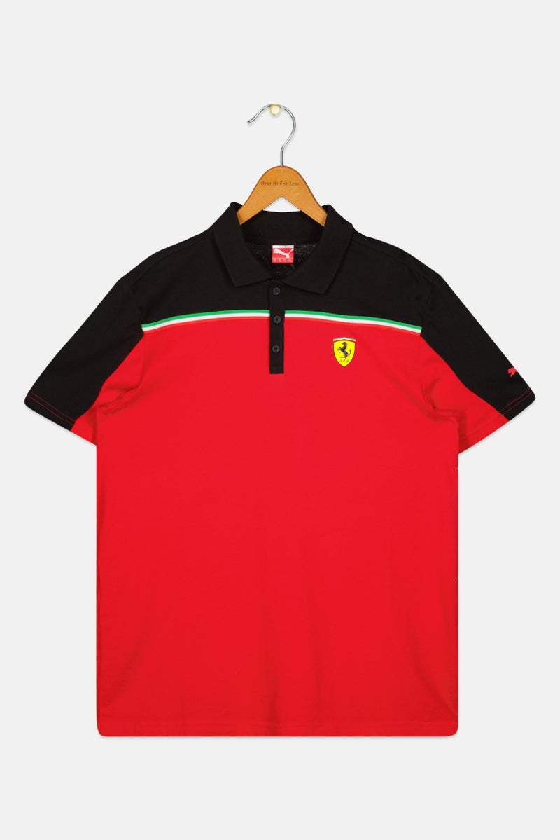 PUMA Kids Boy Brand Logo Short Sleeve Outdoor Polo Shirt, Red - Image 2