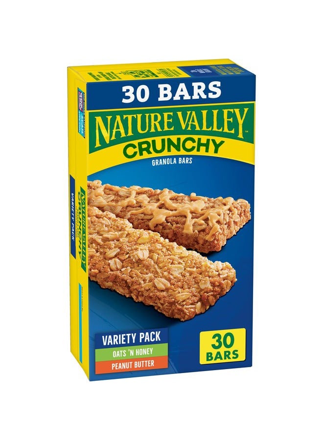 Granola Bars, Crunchy, Peanut Butter and Oats 'n Honey, 30 ct