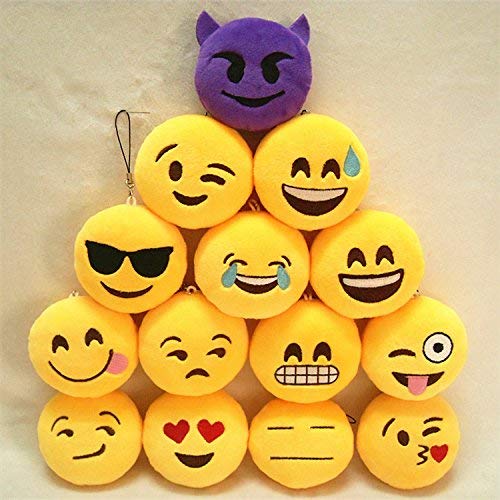 Supreme Home Collective Plush Emoji Pillow Soft Round Cushion Yellow 12x12 inches30x30cm Pack of 5 Velvet