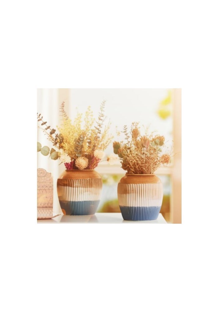 BS B&S Ceramic Flower Vase Set - Gradient Beige & Blue - Image 3