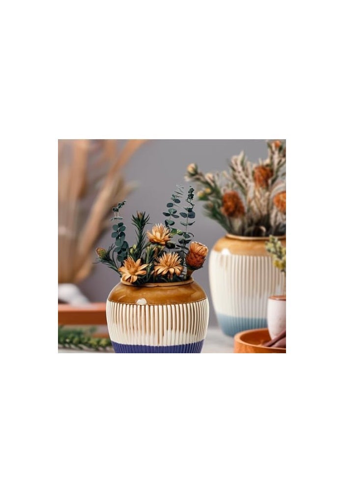 BS B&S Ceramic Flower Vase Set - Gradient Beige & Blue - Image 2