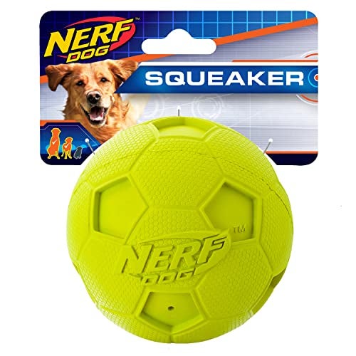 Nerf Dog 4in Soccer Squeak Ball Green Dog Toy Model Number 2172 - Image 1