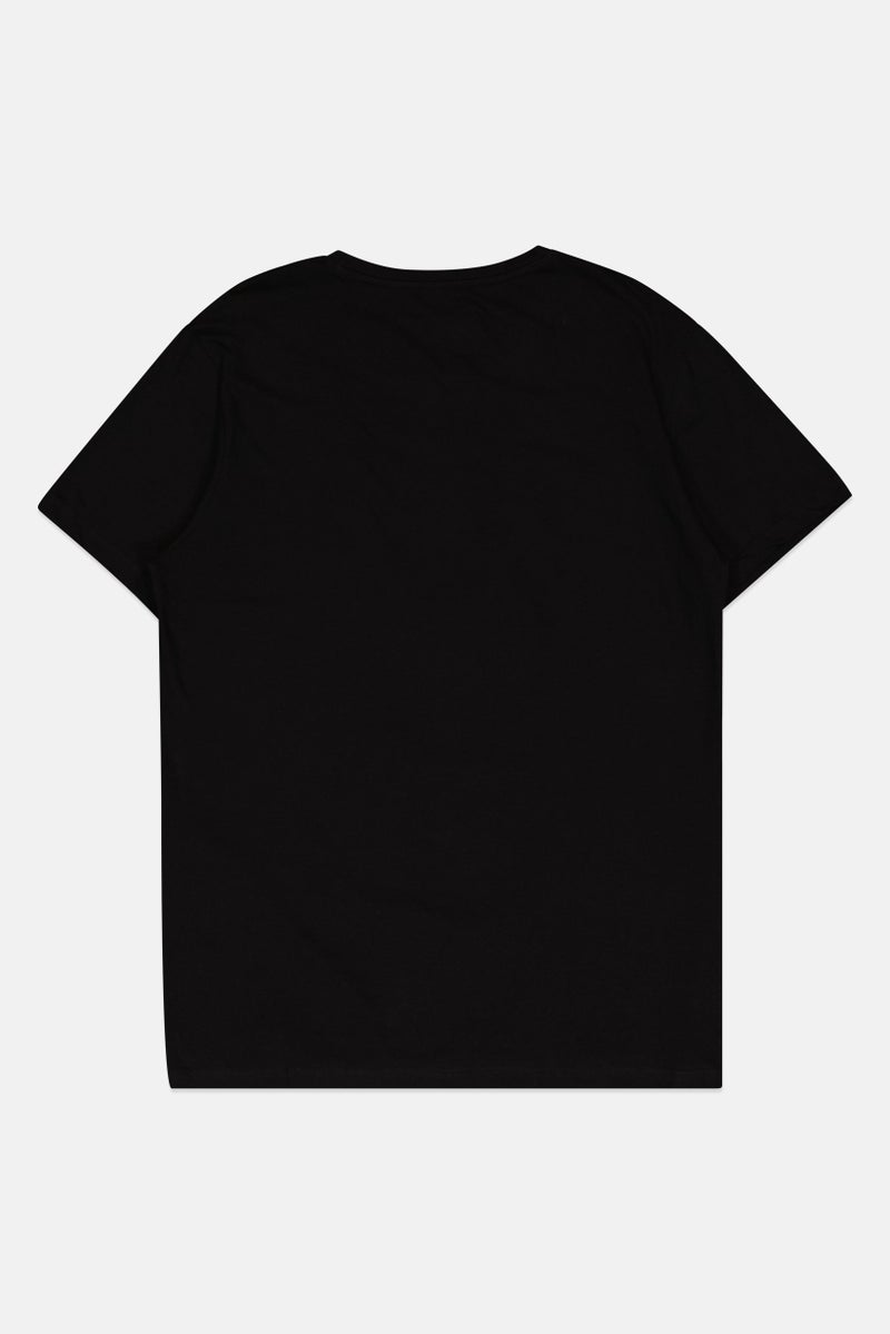 Rare Men Crew Neck Short Sleeve Graphic Print T-Shirt, Black - Image 2