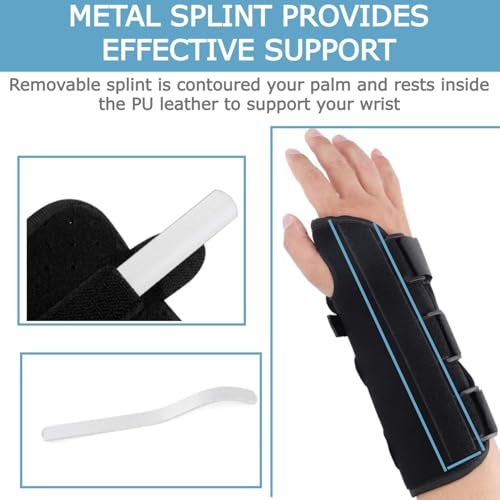 NUCARTURE Wrist support for Pain Relief Carpel Tunnel Thumb Support for Men & Women Wrist Splint Brace Protector with Adjustable Compression Straps Thumb stabilizer Tunnel Syndrome (Right Hand) - Image 5