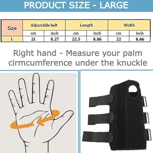 NUCARTURE Wrist support for Pain Relief Carpel Tunnel Thumb Support for Men & Women Wrist Splint Brace Protector with Adjustable Compression Straps Thumb stabilizer Tunnel Syndrome (Right Hand) - Image 3