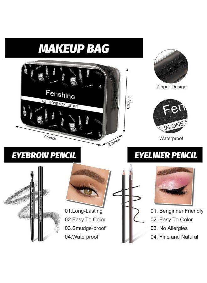 fenshine Fenshine All In One Makeup Kit for Women, Full Makeup Gift Set for Beginners, Makeup Essential Starter Bundle Include Eyeshadow Palette Lipstick Eyebrow Pencil Brush Set (Type C)  - Image 5