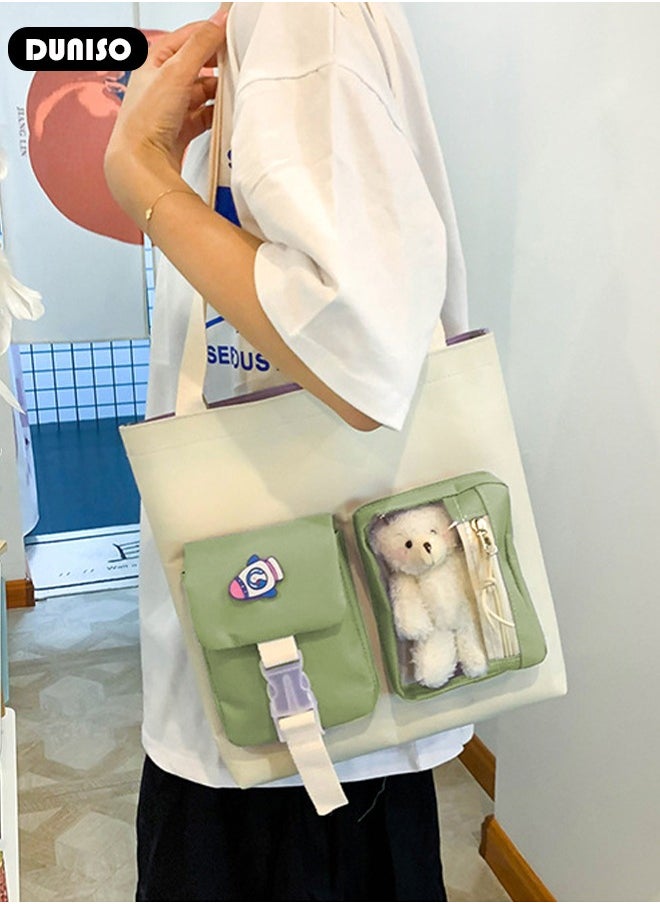 DUNISO 5 Pcs School Bags Set With Anti-Theft,School Backpack Set For Girls With Multiple Pockets ,Anime And Cartoon Schoolbag Set For New Semester Gifts ,Fashion Bookbag Set For Primary Elementary High School And Girls Kindergarten  - Image 5