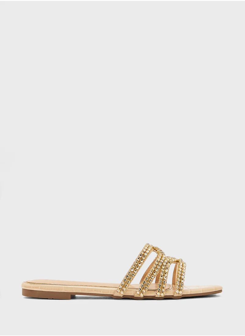 خزانة Sparkly Flat Sandal