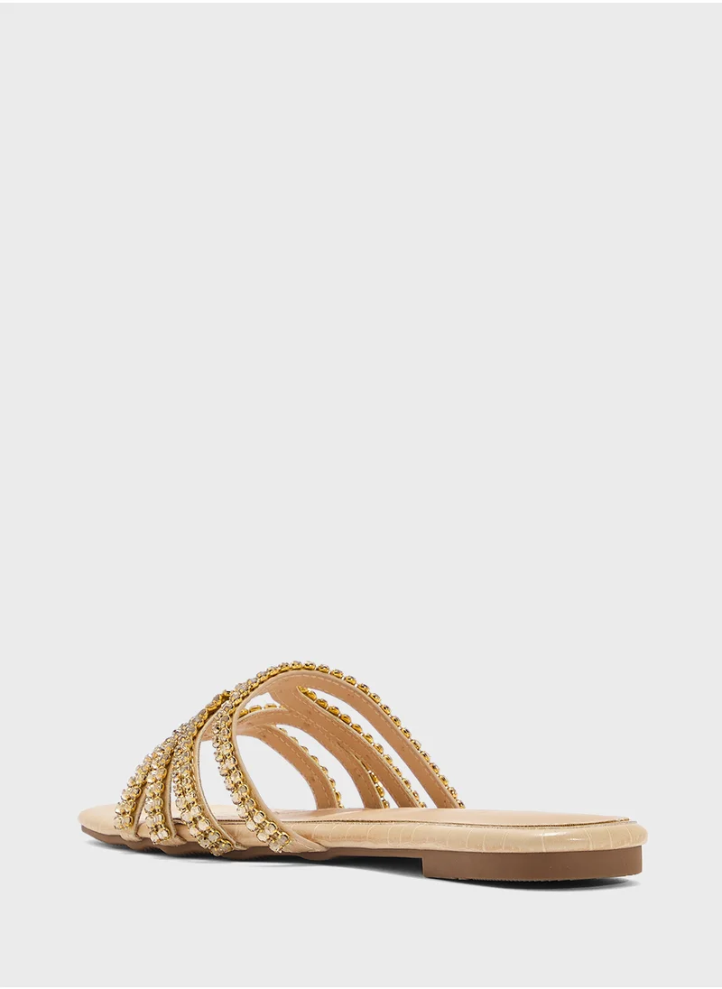 خزانة Sparkly Flat Sandal