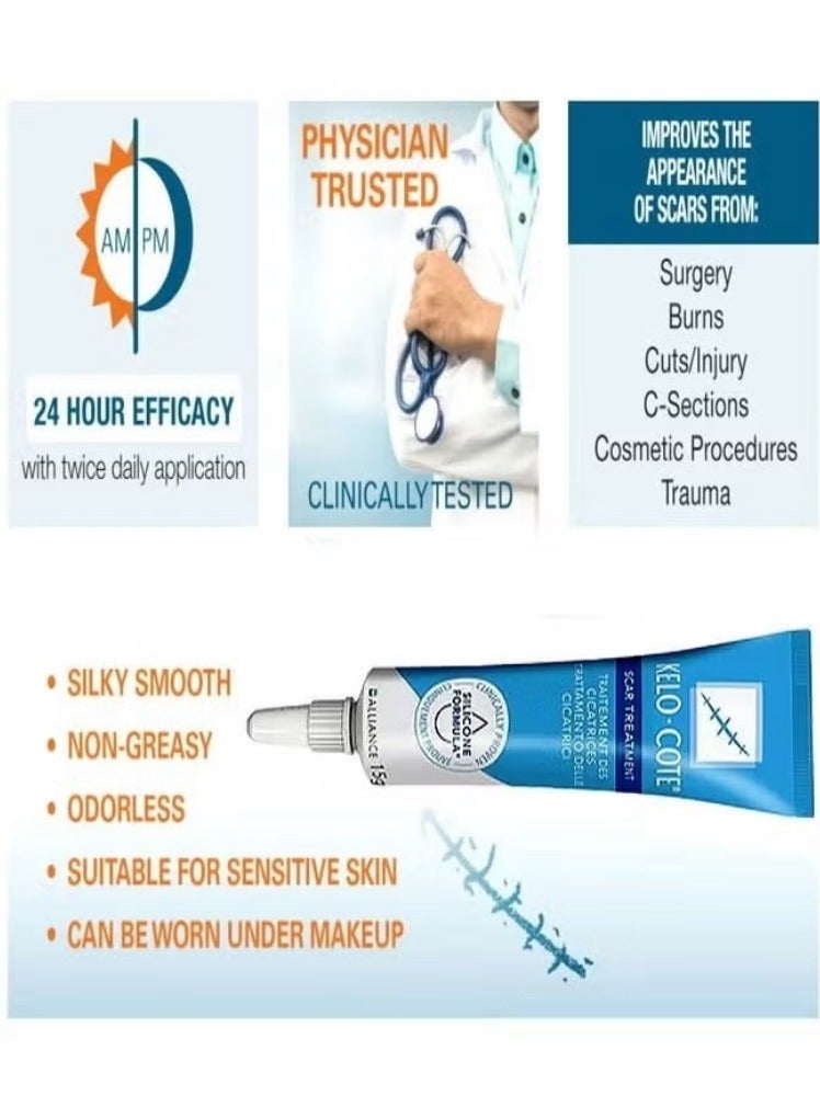 Kelo-cote Advanced Formula Scar Treatment Gel 15g, Helps Soften And Smooth Raised Scars, Maintaining The Moisture Balance of The Adjacent Skin, Reduces Discolouration, Redness, Pain and Discomfort of Scars - Image 2