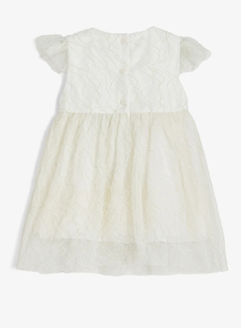 Ripples Girls Embroidered Party Dress