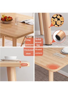 Golden Dining Table Set,5 Piece Kitchen Table and Chair Set,Modern Leisure Coffee Table Wooden Square Table with 4 Chairs for Living Room Office Meeting Room Kitchen and Cafeterias(100cm)  - Image 3