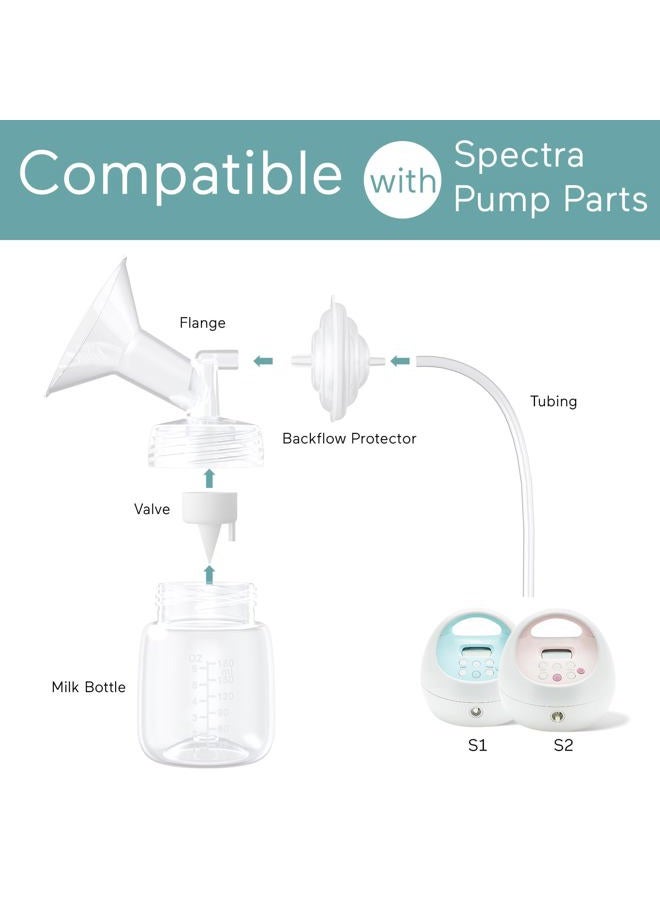 Paruu Pump Parts Compatible with Spectra S1/S2/9 Plus, Not Original Accessories, Full Set Replacements Include 24mm Flanges, Valves, Backflow Protectors (Duckbills Included), Tubings and Bottles - Image 3