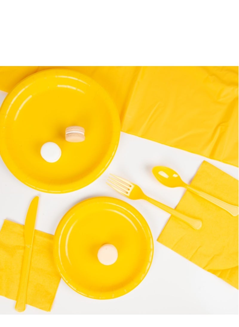 Amscan Yellow Sunshine Premium Party Tableware Kit for 20 Guests - Image 1