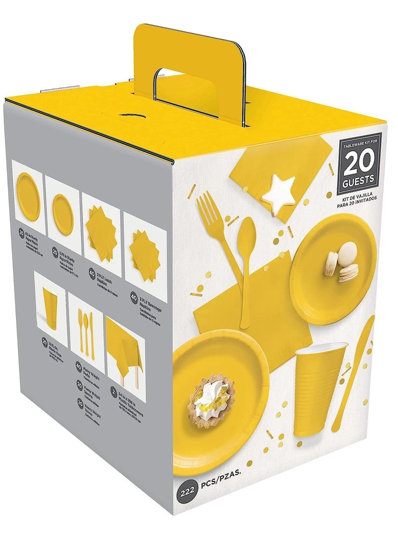 Amscan Yellow Sunshine Premium Party Tableware Kit for 20 Guests - Image 3