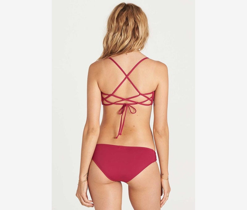 Billabong Women Sol Searcher Crossback Bikini Top, Sangria  - Image 2
