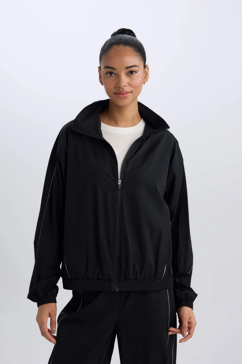 ديفاكتو DeFactoFit Oversize Pocketed Woven Zippered Cardigan