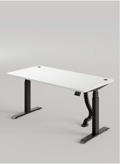 AFTERWORK Neo Max Series Electric Height Adjustable Standing Desk Gaming Table | 140x75 cm | Black Frame & White Table Top | Advanced Control | Dual Motor | Ergonomic Design  - Image 2