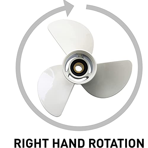 GELAIDI 13 1/4 x 17-K Upgrade Aluminum Outboard Propeller- For Yamaha Engines 60HP 70HP 75HP 80HP 85HP 90HP 115HP 130HP，15 Spline Tooth，3-Blade，RH, NO. 6E5-45945-01-EL,Boat Motor Aluminum Propeller, white - Image 4