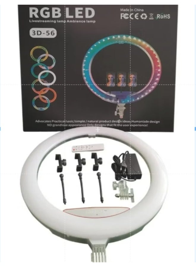 3D Ring Light RGB LED 3D-56 Live Streaming Ambience Lamp For Vlogging Reels And Photography - Image 2