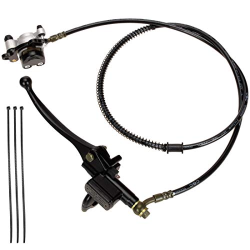 FVRITO 50 Inch Upgraded Left Hydraulic Disc Hand Brake Master Cylinder Caliper Assembly for 97cc 2.8HP Baja Doodle Bug DB30 Blitz Dirt Bug Racer Mini Bike Motorsports Go Karts - Image 1