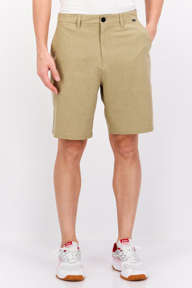 Hurley Men Sportswear Fit Brand Logo Outdoor Shorts, Beige - Image 1