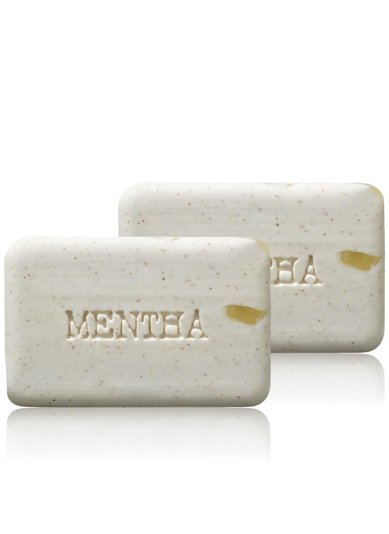 C. O. Bigelow CO Bigelow Mentha Exfoliating Bar Soap No 1413 7 oz Exfoliating Body Scrub Soap with Peppermint Oil  Walnut Powder to Gently Cleanse and Smooth Dry Rough Skin Pack of 2 