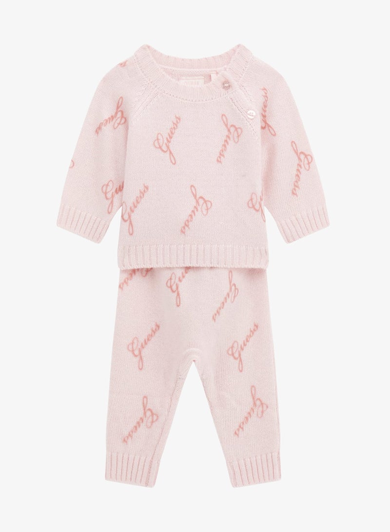 GUESS Kids Crew Neck Top and Sweater Pant Sets - Image 3
