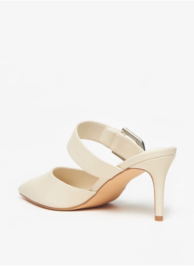 Flora Bella By Shoexpress - Womens Embellished Slip-On Mules With Stiletto Heels - Image 1
