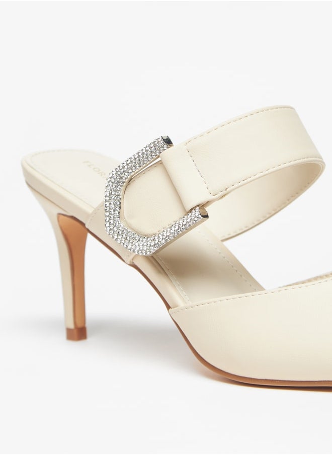 Flora Bella By Shoexpress - Womens Embellished Slip-On Mules With Stiletto Heels - Image 1