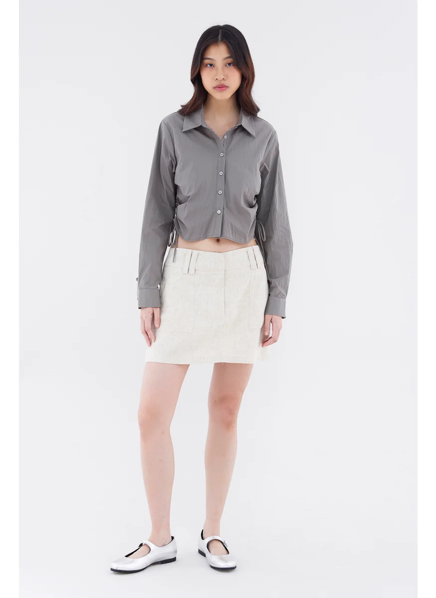 ذا اديتورز ماركت Vanrell Linen Low-Rise Skirt