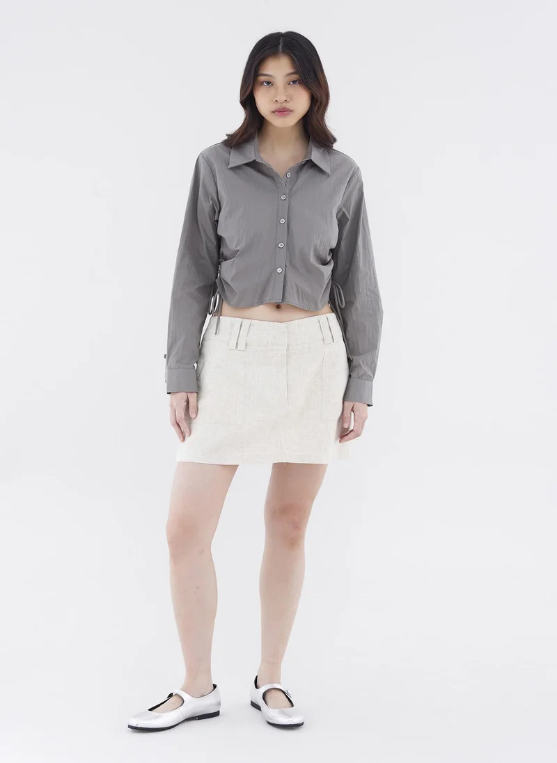 ذا اديتورز ماركت Vanrell Linen Low-Rise Skirt