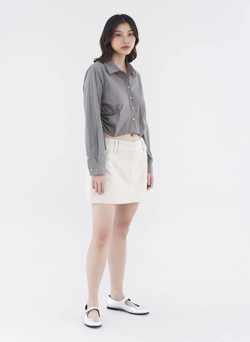 ذا اديتورز ماركت Vanrell Linen Low-Rise Skirt