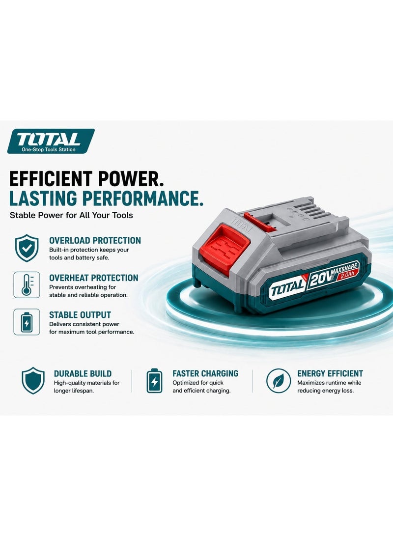 TOTAL 20V Cordless Car Vacuum Cleaner, 9kPa Powerful Handheld Vacuum with 2.0Ah Battery & Fast Charger, Portable Vacuum for Cars, Home, Office & Workshop - Image 5