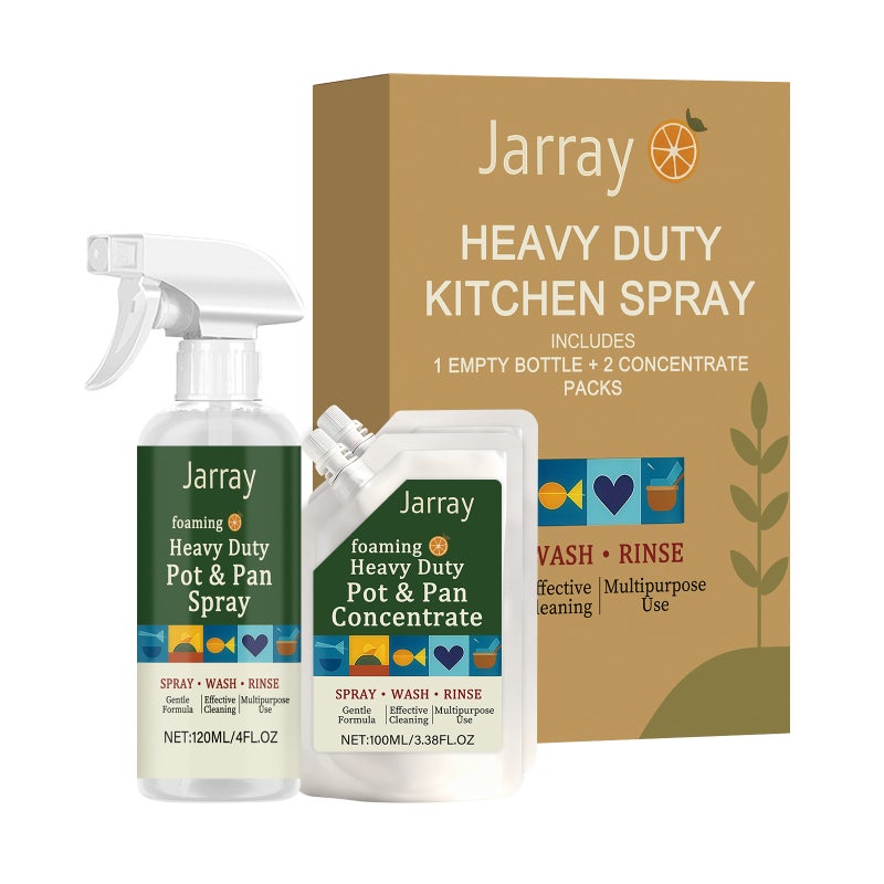 Jarrary Kitchen Cleaning Set: Daily Household Kitchen Grease And Stain Remover, Gentle, Convenient, Clean And Fresh - Image 1