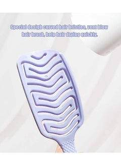 Generic Curved Vent Hair Brush, Anti Static Detangling nylon Massage Brushes, Blow Dryer Brush Hairdressing Styling Tools (Purple)  - Image 3