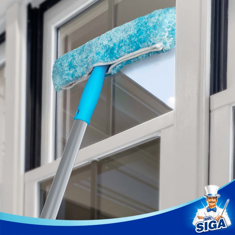 Mr Siga MR.SIGA 54.3 inch Long Extension Pole, Adjustable 4 Pieces Aluminum Pole for Window Squeegee - Image 5