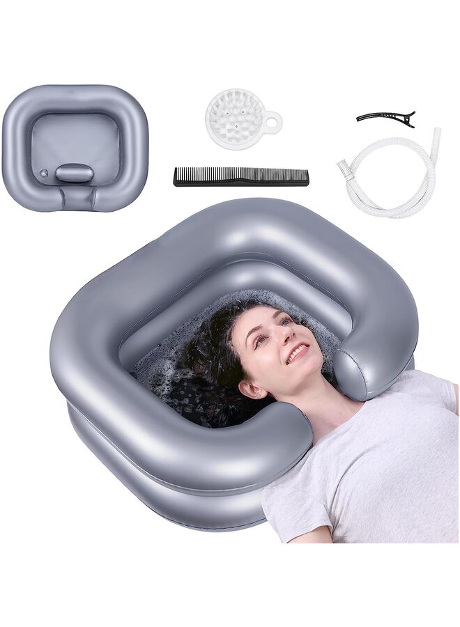 Inflatable Shampoo Basin - Portable Hair Washing Bowl/Tub for Bedridden, Disabled, Injured, Dreadlocks and at Home Sink Washing - Image 1