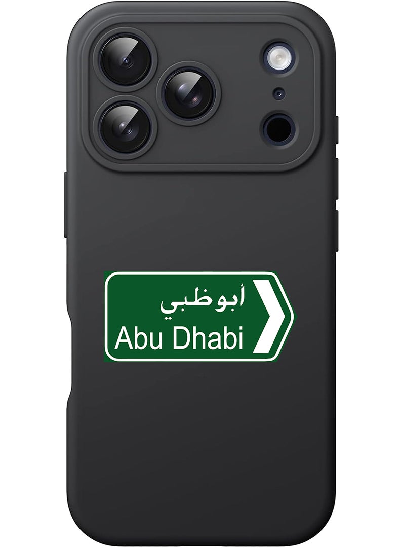 Theodor Protective Slim Fit Case Liquid Silicone Cover with Full Body Protection Anti-Scratch Shockproof Case For Apple iPhone 17 Pro Max (Black) abudhabi sign board - Image 1