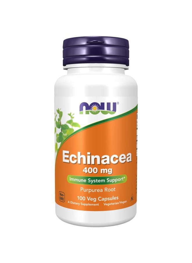 now Supplements, Echinacea (Purpurea Root) 400 mg, Immune System Support*, 100 Veg Capsules - Image 1