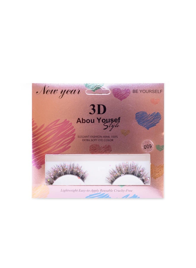 رموش صناعية لامعة بالجليتر ثلاثية الأبعاد – رموش مزينة بلمعة للمكياج والحفلات والمناسبات